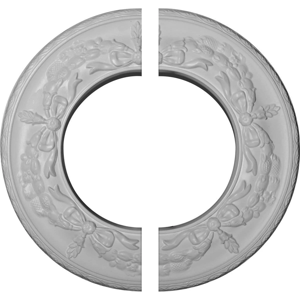 Ceiling Medallion, Two Piece (Fits Canopies up to 7 1/8")13 1/4"OD x 7 1/8"ID x 7/8"P