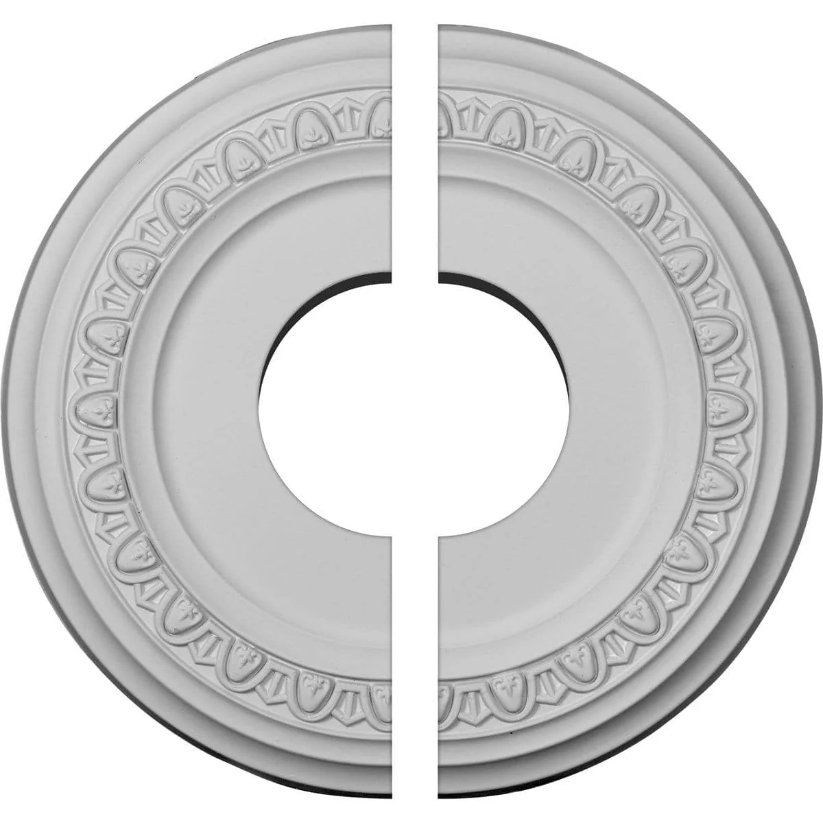 Ceiling Medallion, Two Piece (Fits Canopies up to 7 3/8")12 1/4"OD x 4"ID x 1 1/8"P