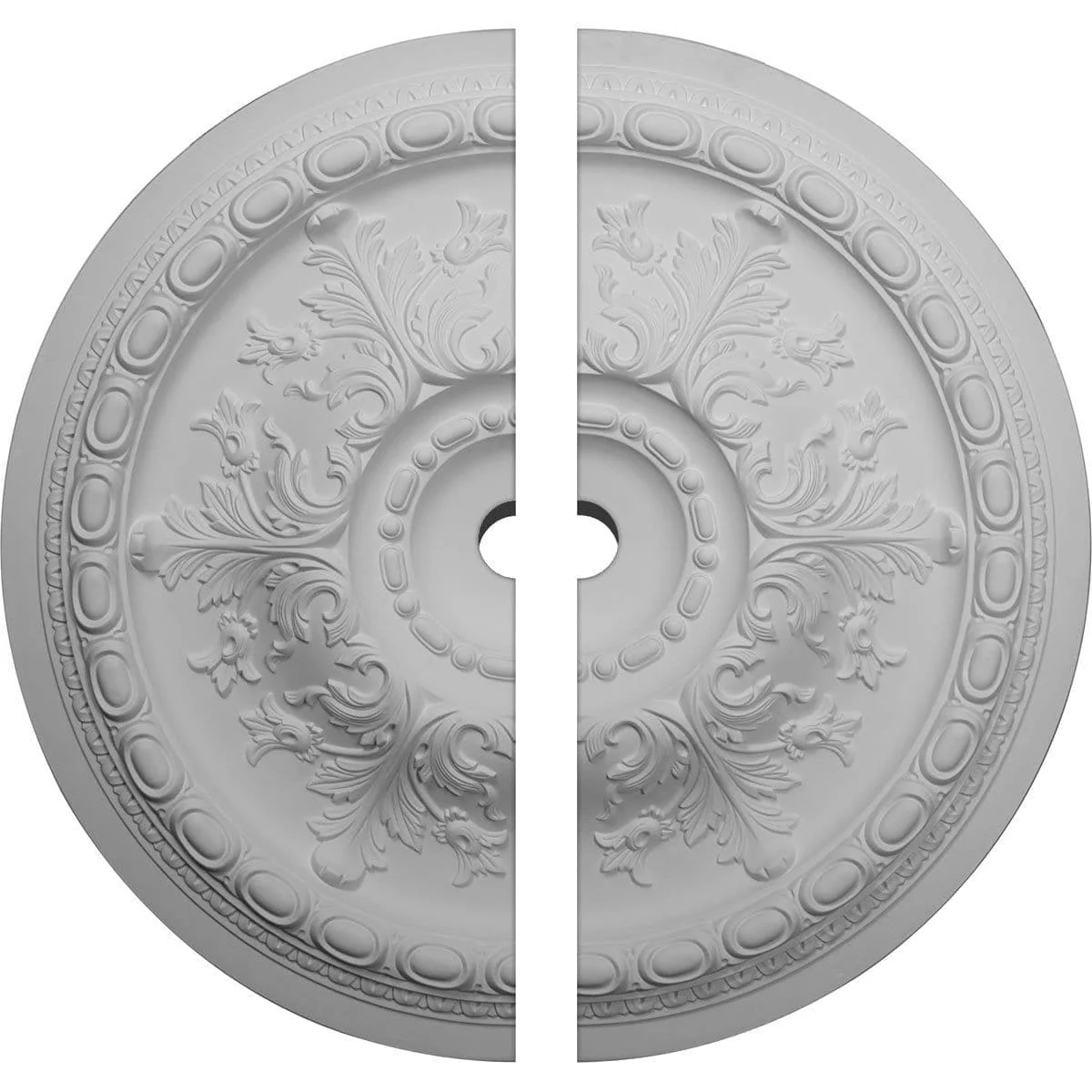 Ceiling Medallion, Two Piece (Fits Canopies up to 7 5/8")38 3/8"OD x 3"ID x 2 7/8"P
