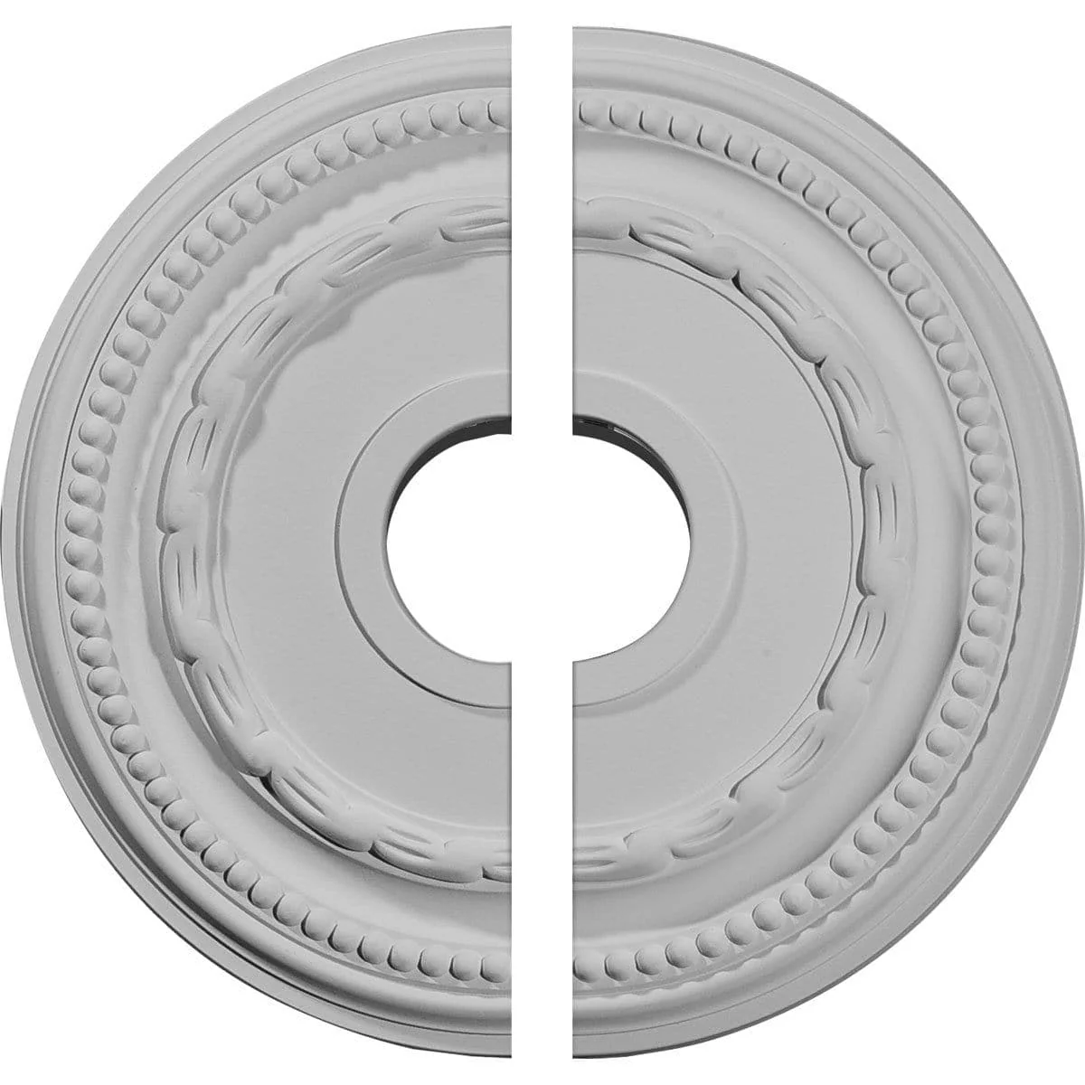 Ceiling Medallion, Two Piece (Fits Canopies up to 8 1/2")15 3/8"OD x 3 5/8"ID x 1"P