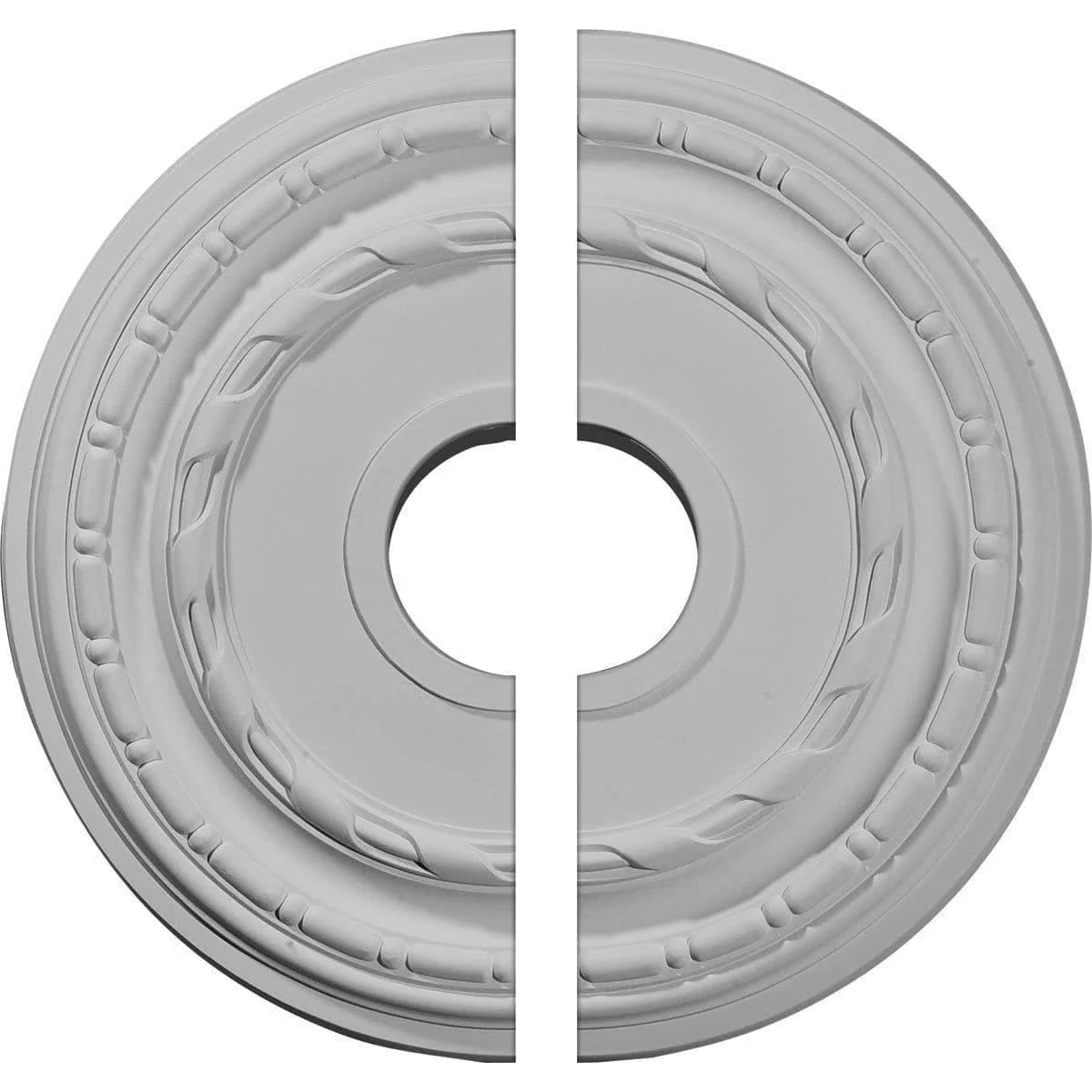 Ceiling Medallion, Two Piece (Fits Canopies up to 8 1/4")15 3/8"OD x 3 5/8"ID x 1"P