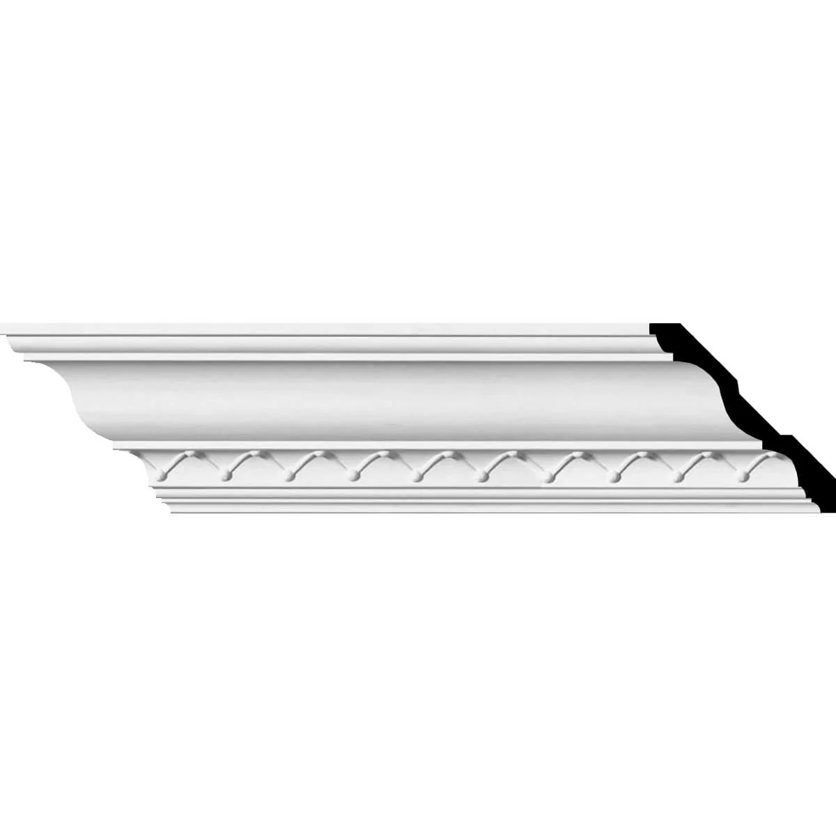 Charlotte Crown Moulding, 4 1/4"H x 4 1/4"P x 6 1/8"F x 94 1/2"L, (1 5/8" Repeat)
