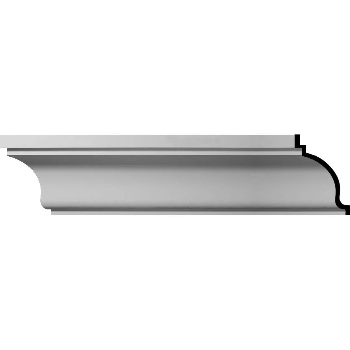 Claremont Smooth Crown Moulding, 9"H x 11 3/4"P x 14 1/4"F x 94 1/2"L