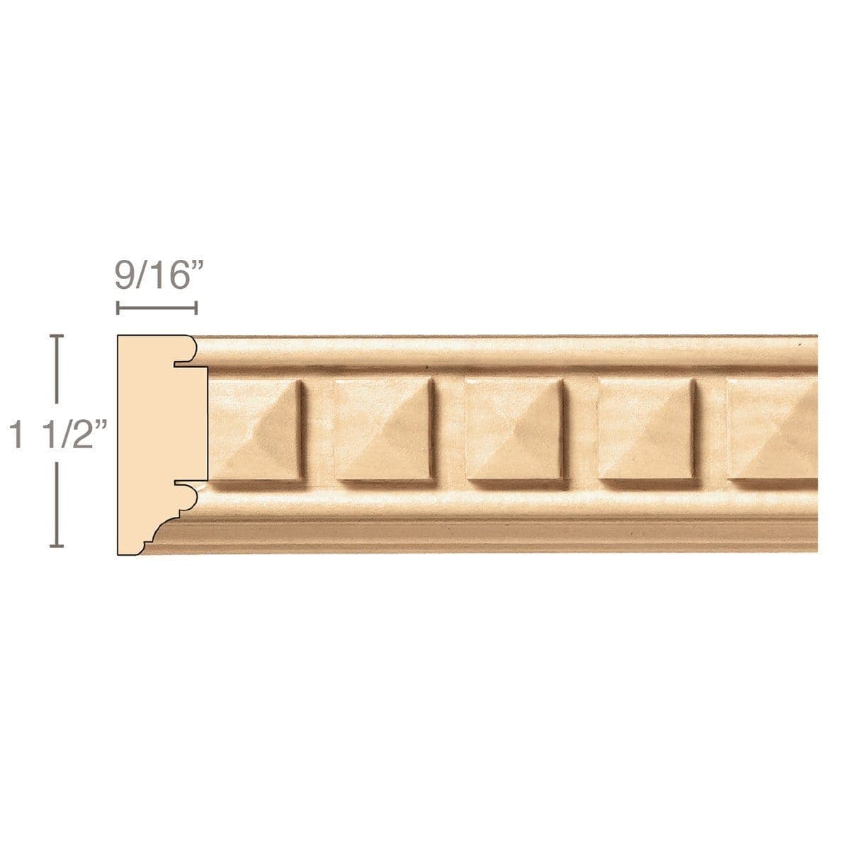 Classic Buttons (Repeats 1), 1 1/2''w x 9/16''d x 8' length, Resin is priced per 8' length