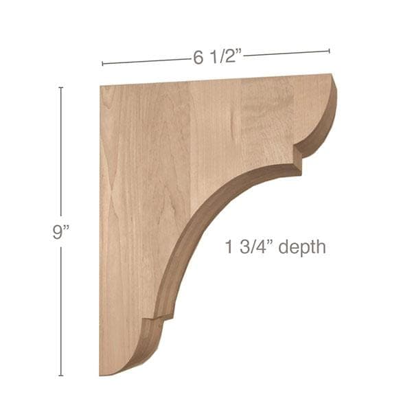 Classic Medium Bar Bracket Corbel, 1 3/4"w x 9"h x 6 1/2"d