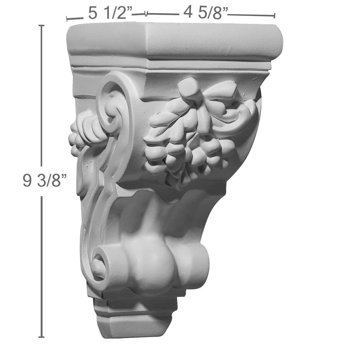 Cluster Corbel, 4 5/8"W x 5 1/2"D x 9 3/8"H