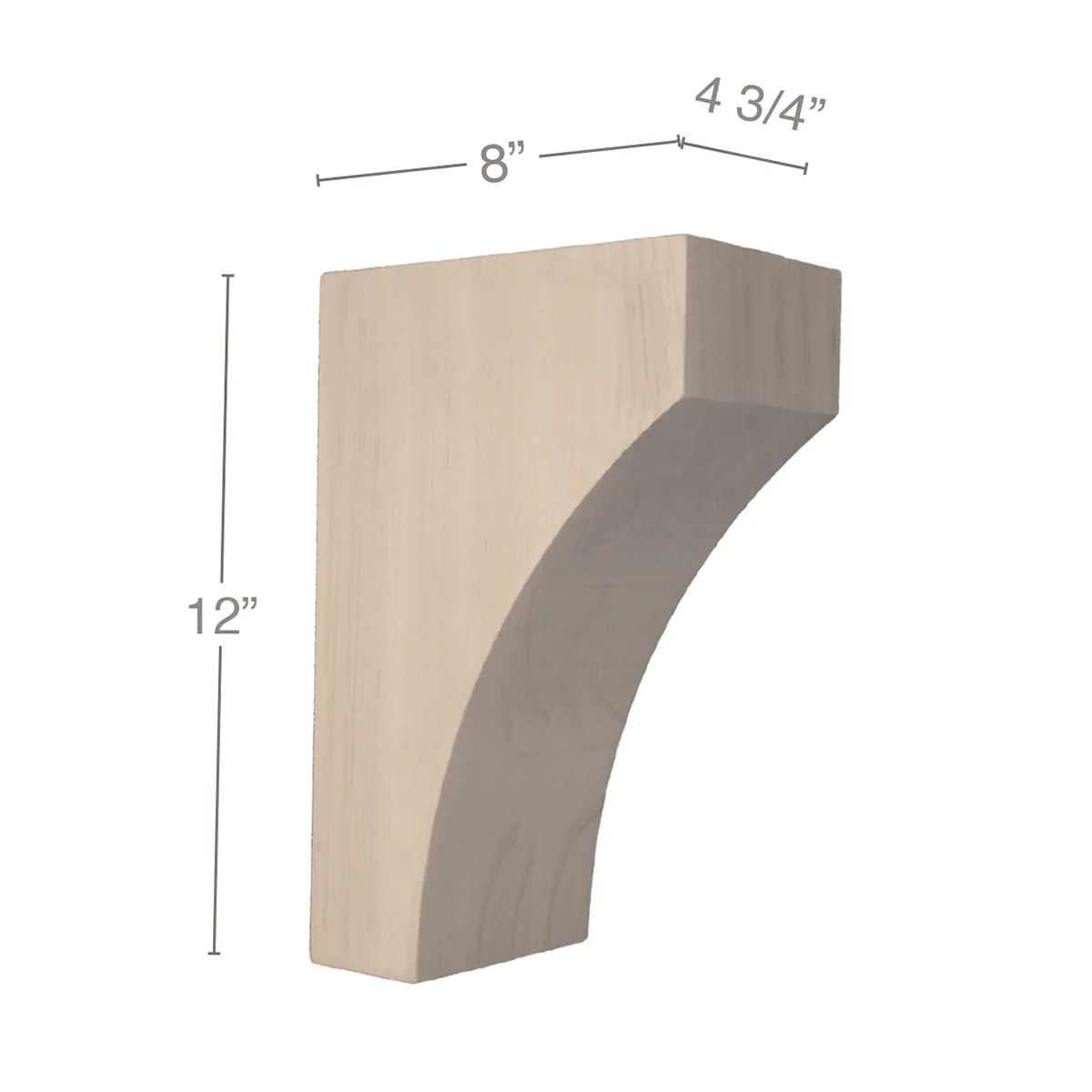 Contemporary Large Bar Bracket Corbel, 1 3/4"w x 12"h x 8"d