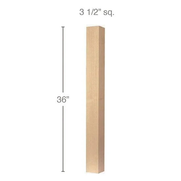Contemporary Straight Square Island Column, 3 1/2"sq. x 36"h