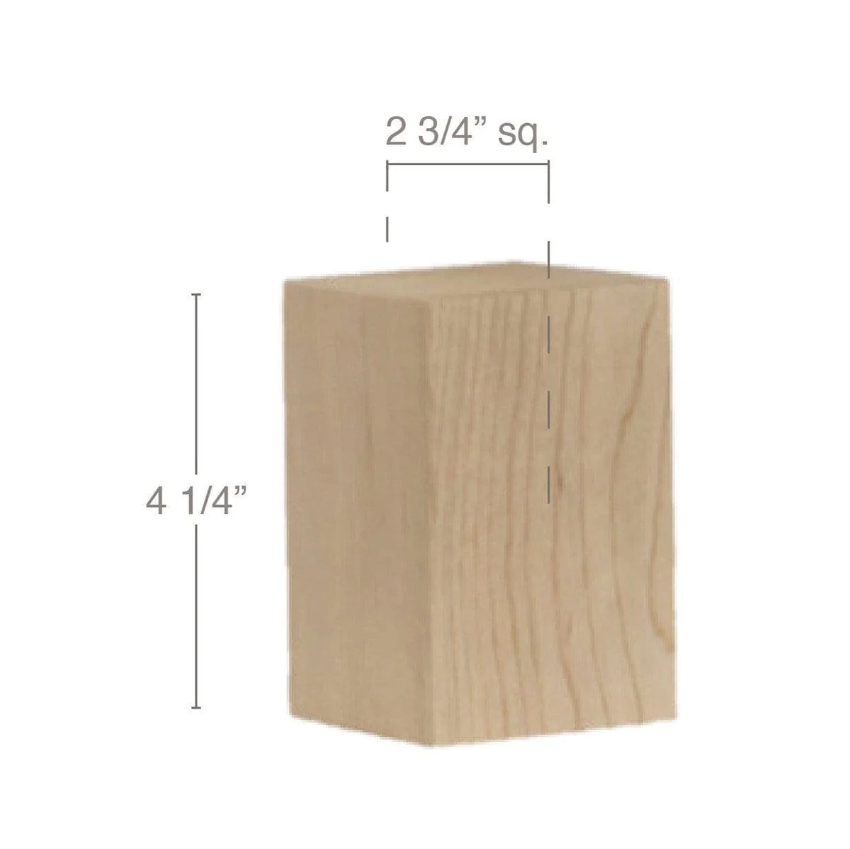 Contemporary Tall Straight Square Bun Foot, 2 3/4"sq. x 4 1/4"h