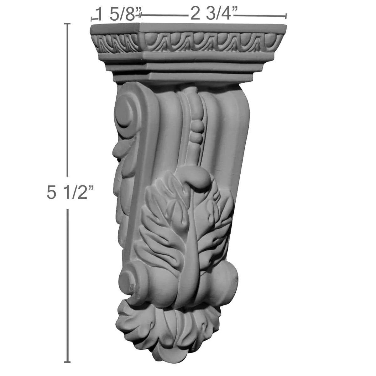 Corbel, 2 3/4"W x 1 5/8"D x 5 1/2"H