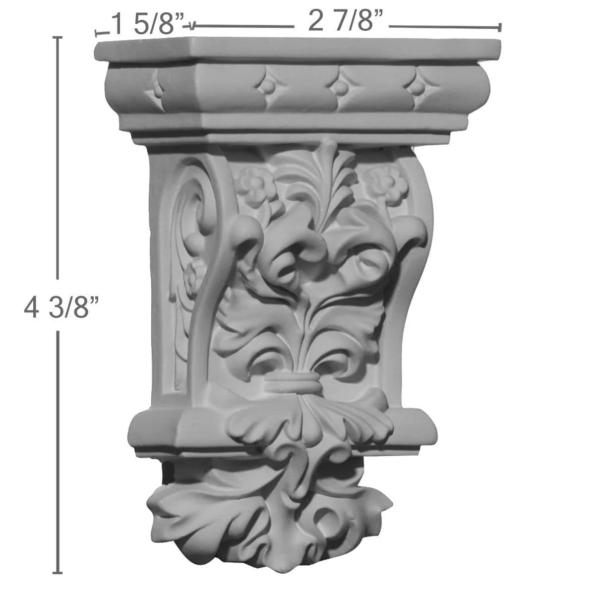 Corbel, 2 7/8"W x 1 5/8"D x 4 3/8"H