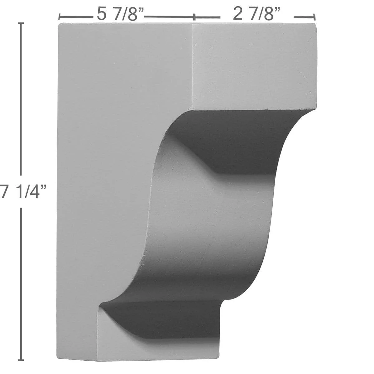 Corbel, 2 7/8"W x 5 7/8"D x 7 1/4"H