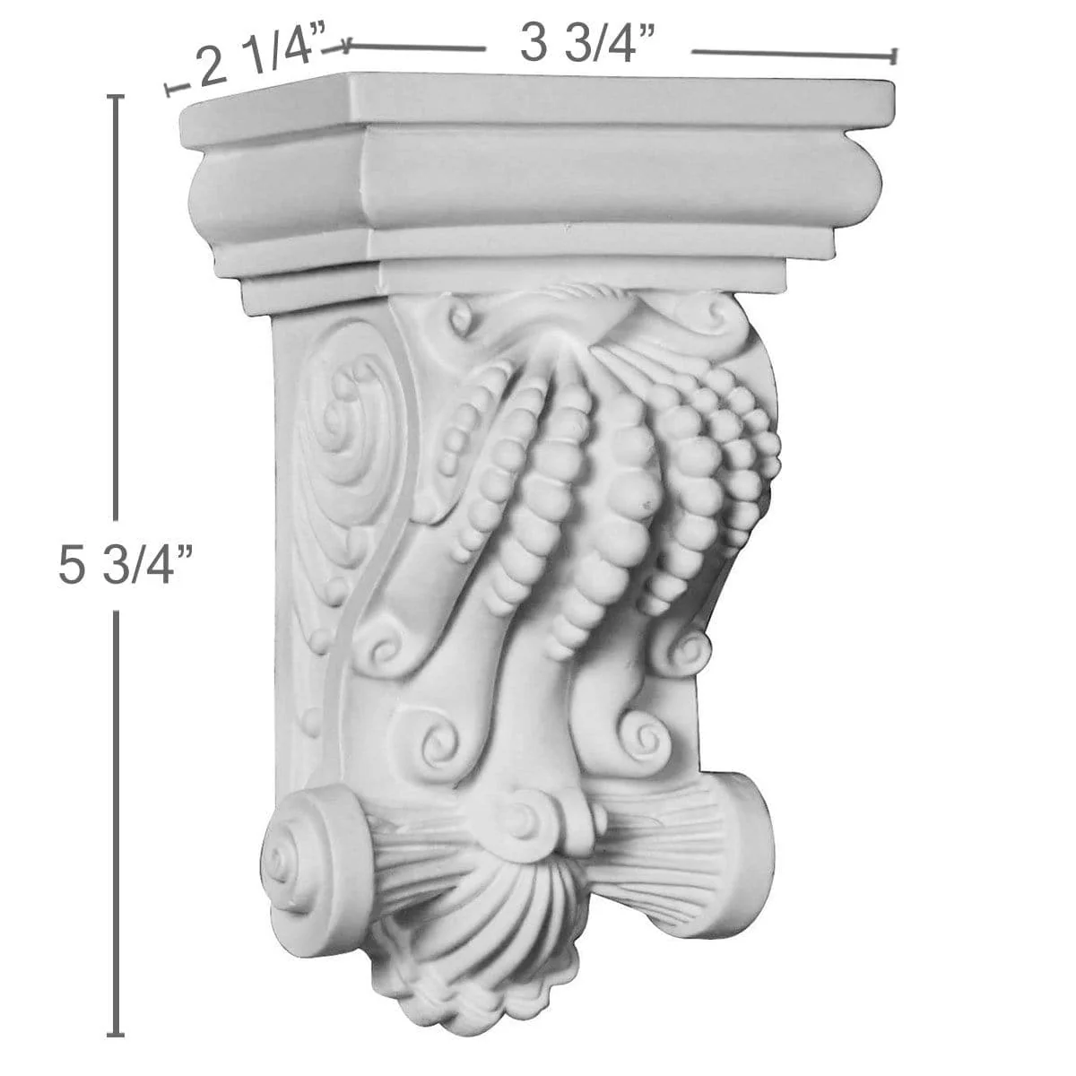 Corbel, 3 3/4"W x 2 1/4"D x 5 3/4"H