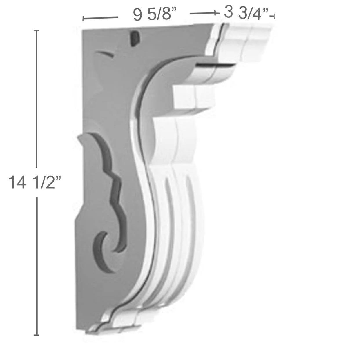 Corbel, 3 3/4"W x 9 5/8"D x 14 1/2"H