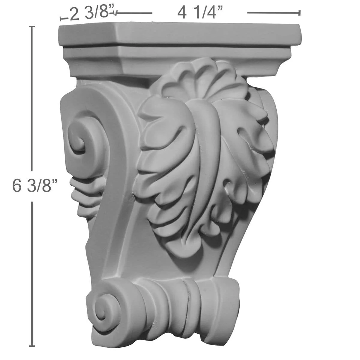 Corbel, 4 1/4"W x 2 3/8"D x 6 3/8"H