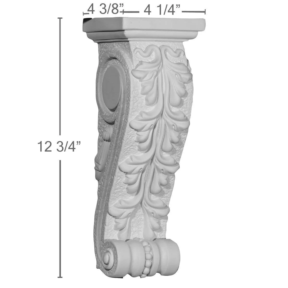Corbel, 4 1/4"W x 4 3/8"D x 12 3/4"H
