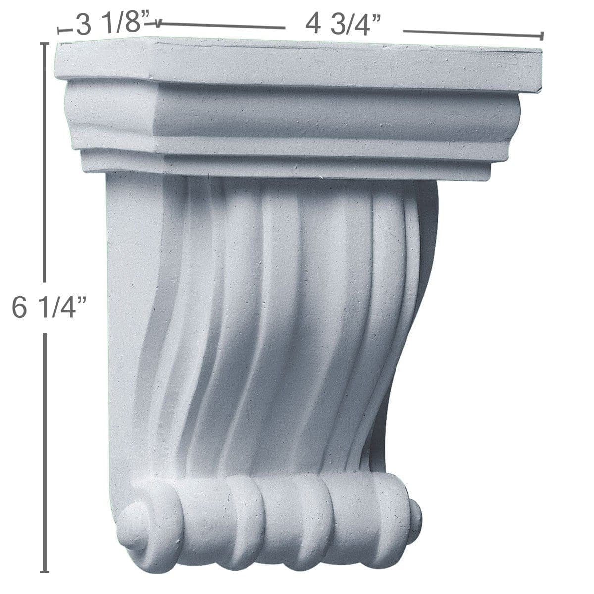 Corbel, 4 3/4"W x 3 1/8"D x 6 1/4"H