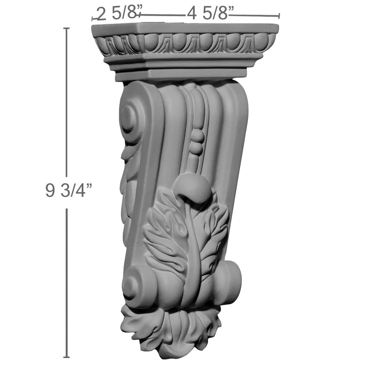 Corbel, 4 5/8"W x 2 5/8"D x 9 3/4"H