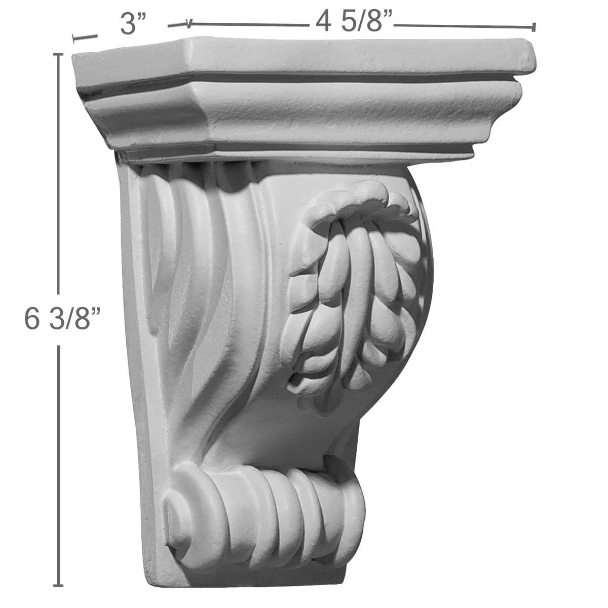 Corbel, 4 5/8"W x 3"D x 6 3/8"H