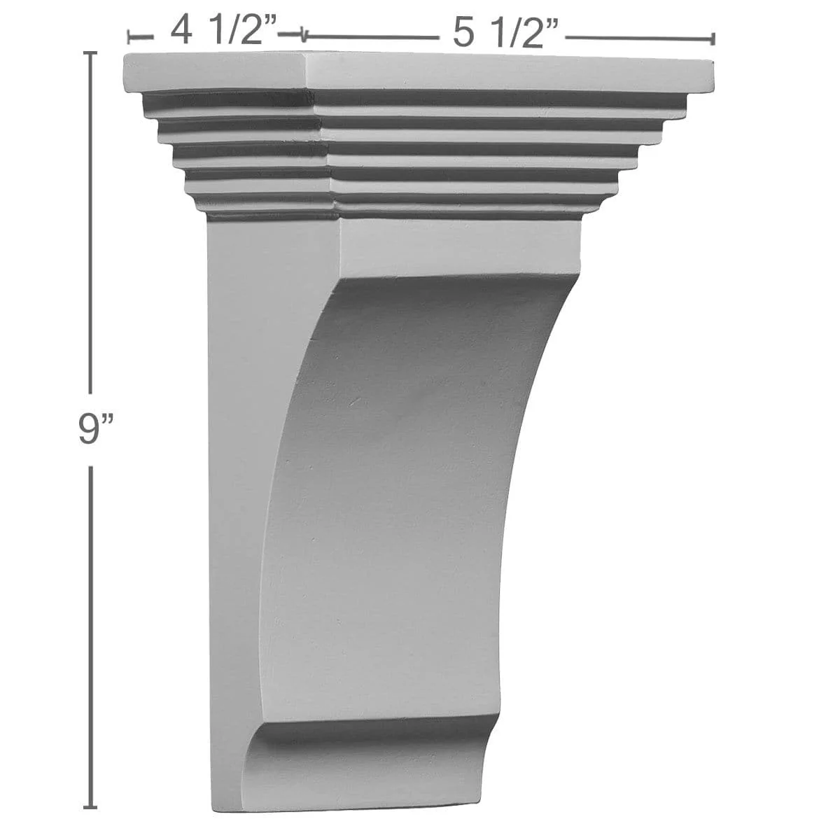 Corbel, 5 1/2"W x 4 1/2"D x 9"H