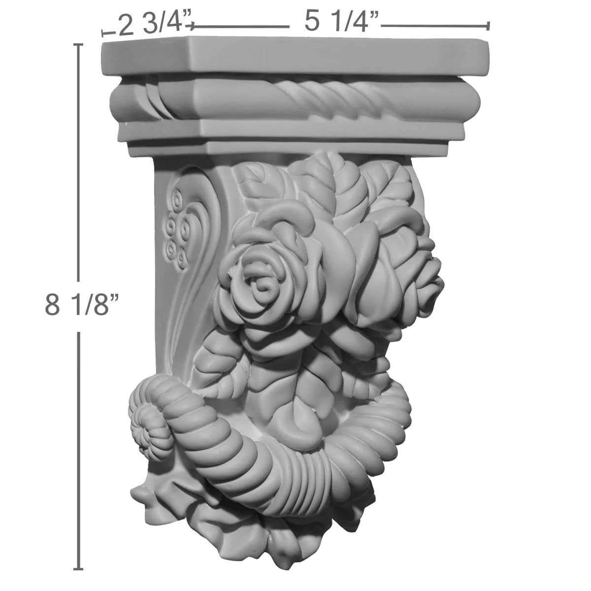 Corbel, 5 1/4"W x 2 3/4"D x 8 1/8"H