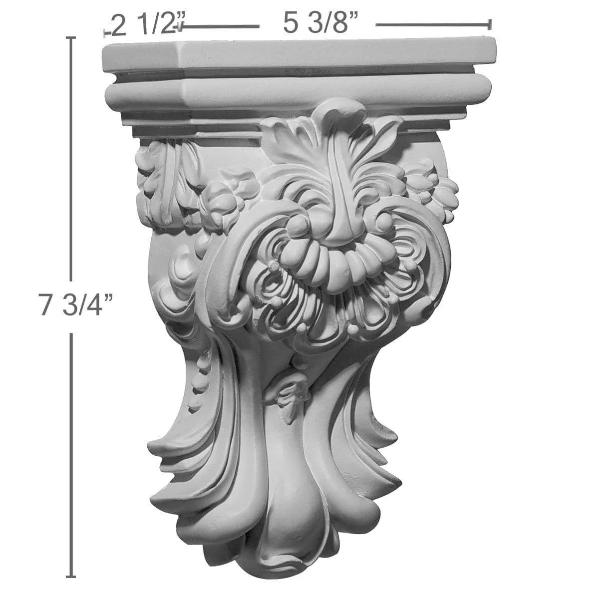 Corbel, 5 3/8"W x 2 1/2"D x 7 3/4"H