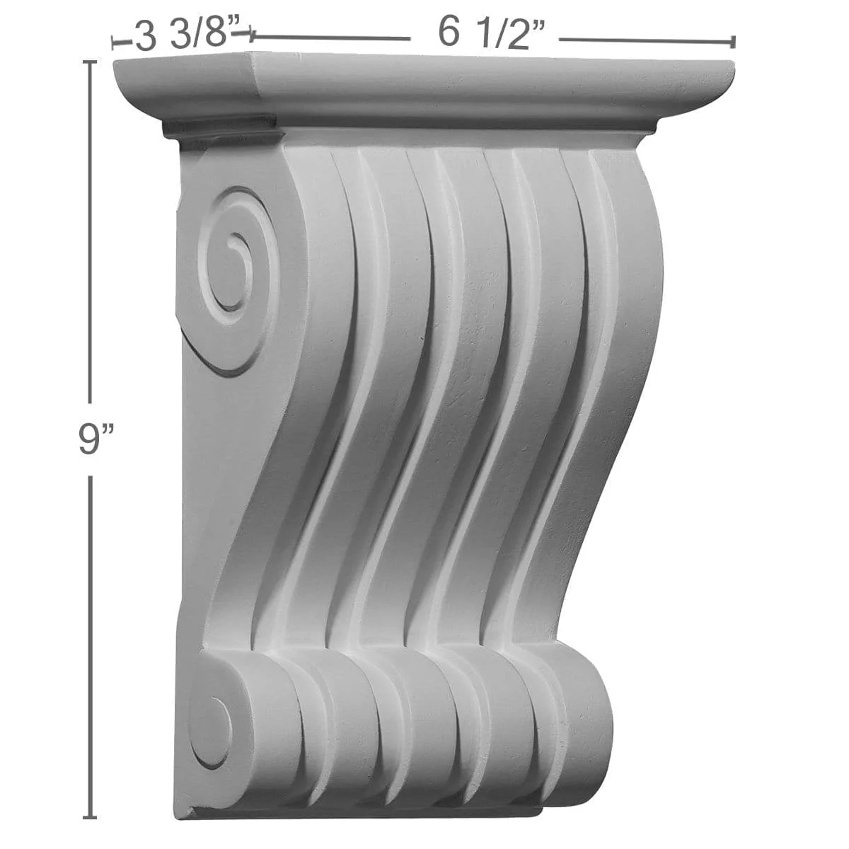 Corbel, 6 1/2"W x 3 3/8"D x 9"H