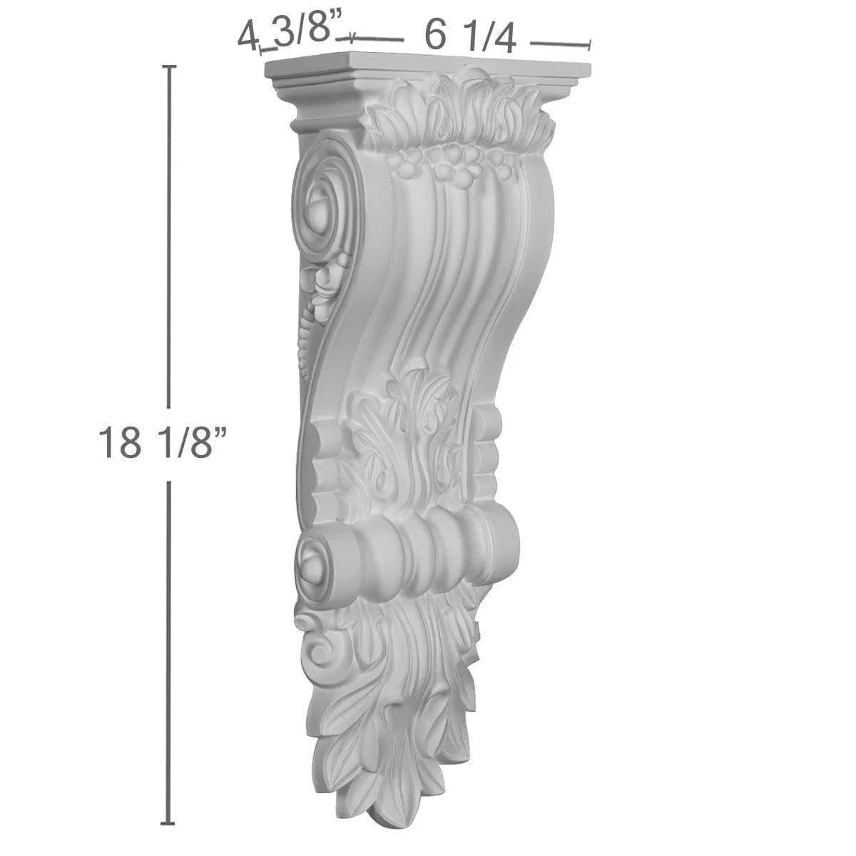 Corbel, 6 1/4"W x 4 3/8"D x 18 1/8"H