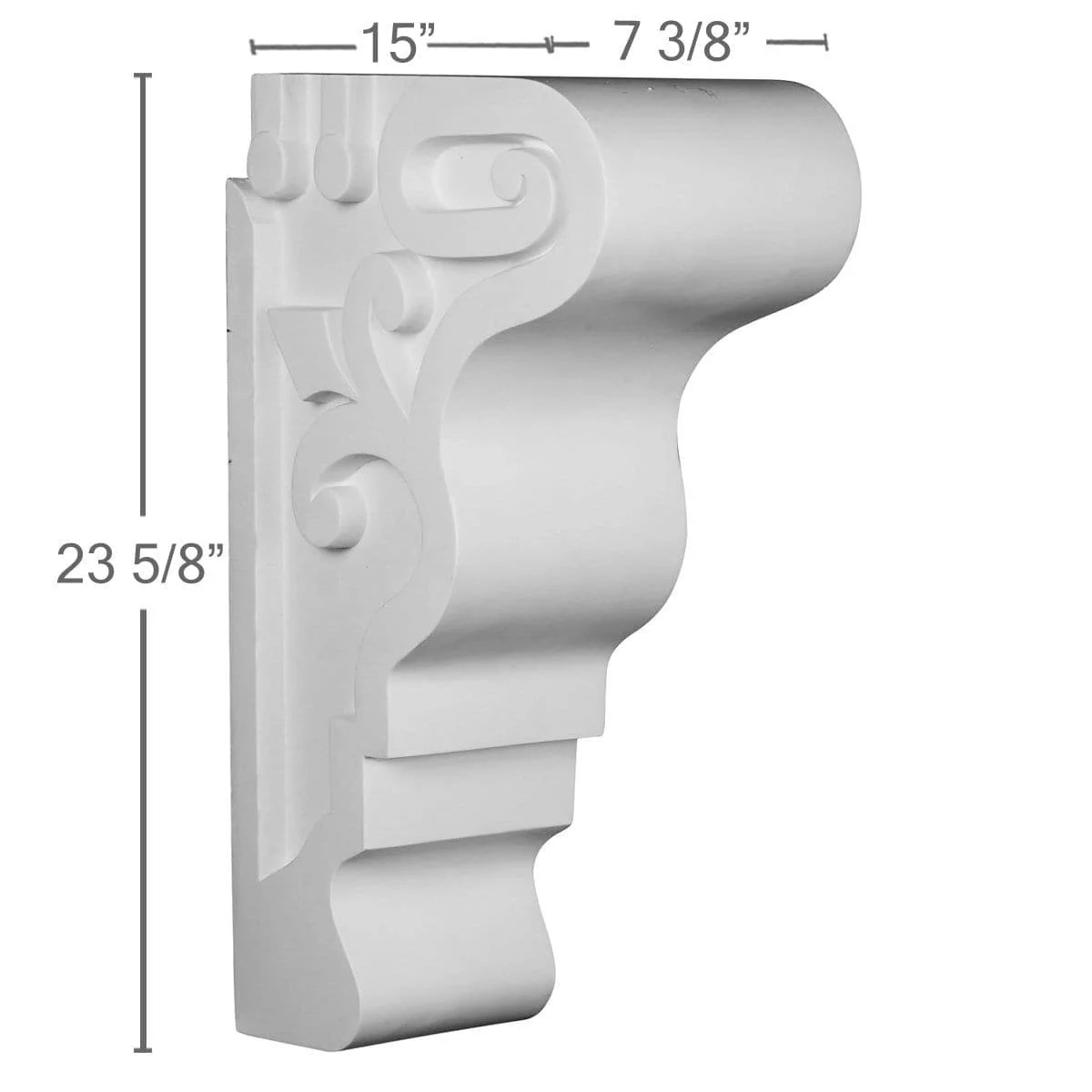 Corbel, 7 3/8"W x 15"D x 23 5/8"H