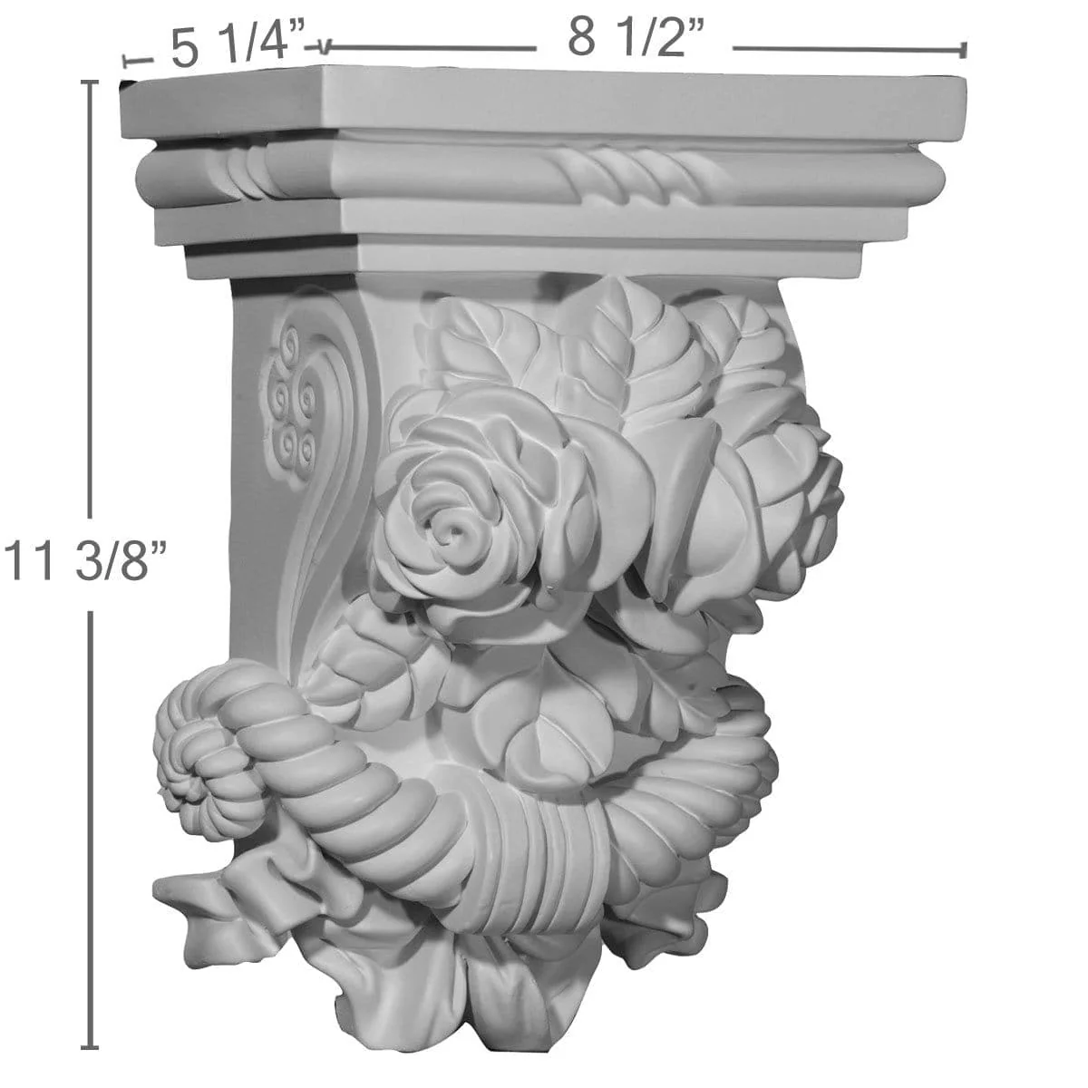 Corbel, 8 1/2"W x 5 1/4"D x 11 3/8"H