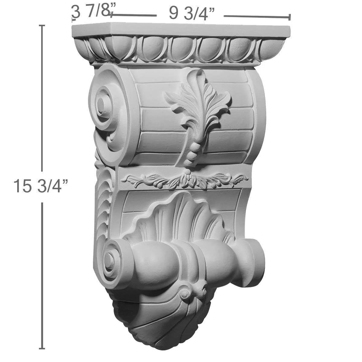 Corbel, 9 3/4"W x 3 7/8"D x 15 3/4"H