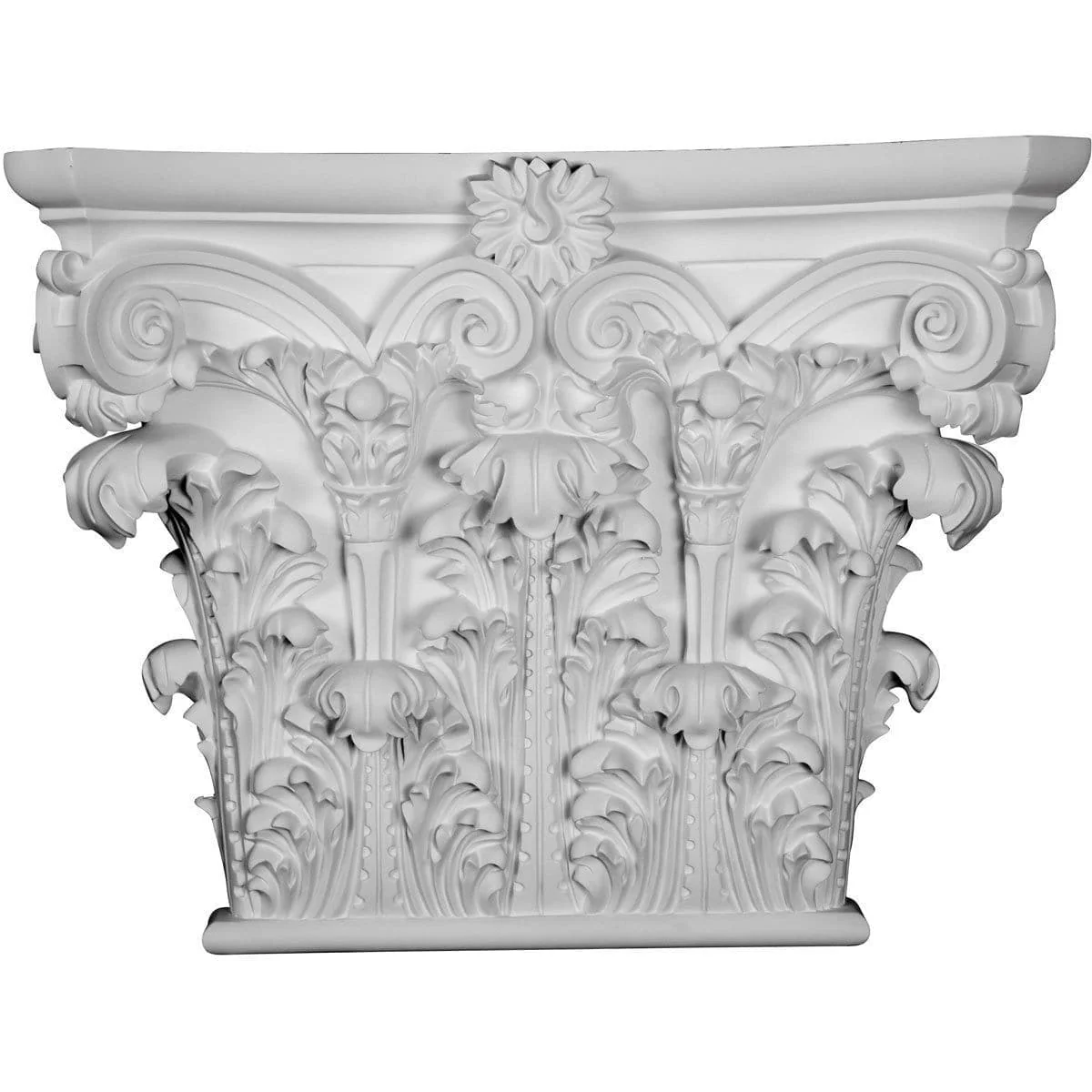 Corinthian Capital (Fits Pilasters up to 19 1/2"W x 2 1/2"D), 29 3/4"W x 23 1/4"H x 8 1/4"D