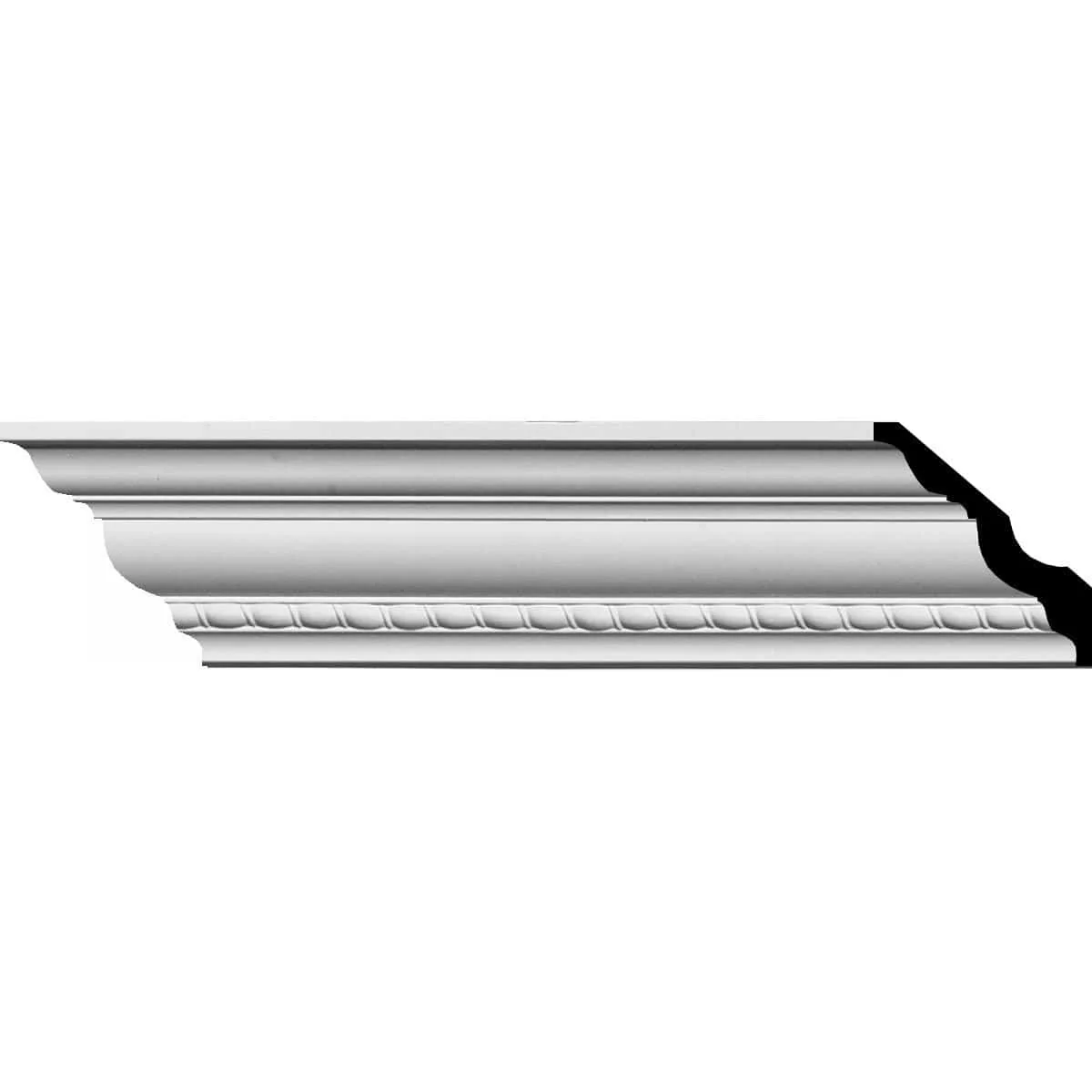 Crendon Bead and Barrel Crown Moulding, 3"H x 3"P x 4 1/4"F x 94 1/2"L