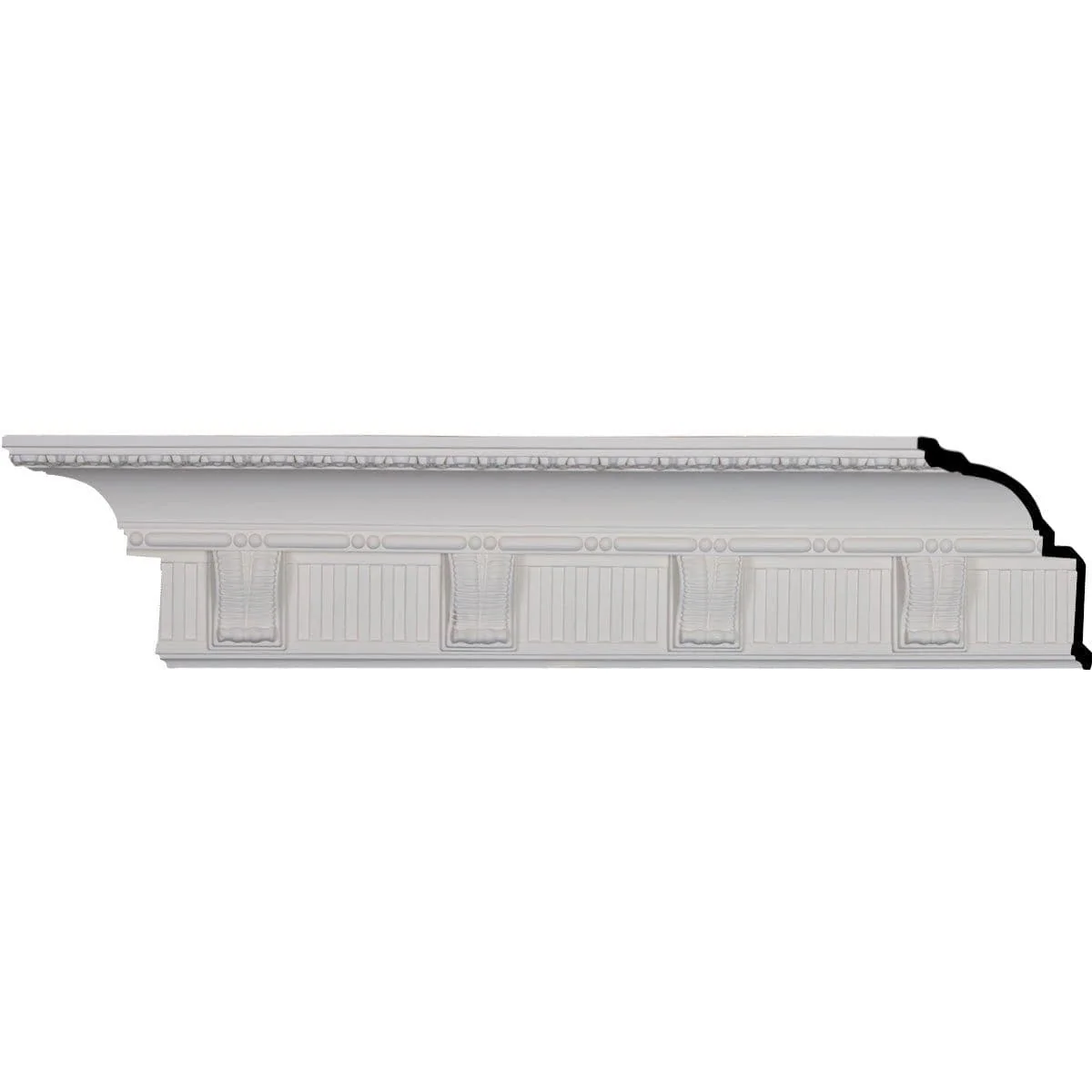 Crendon Crown Moulding, 6 1/8"H x 5 3/8"P x 8 1/8"F x 94 1/2"L