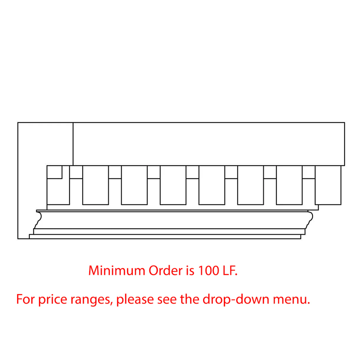 Custom Dentil, 1 5/8"w x 3 3/8"d