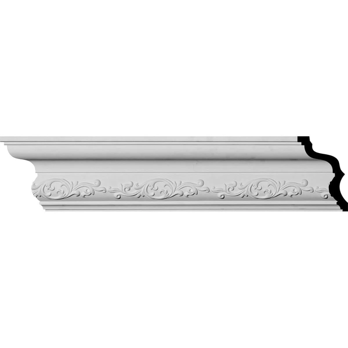 Delfina Crown Moulding, 5"H x 3"P x 5"F x 94 1/2"L, (5 1/4" Repeat)