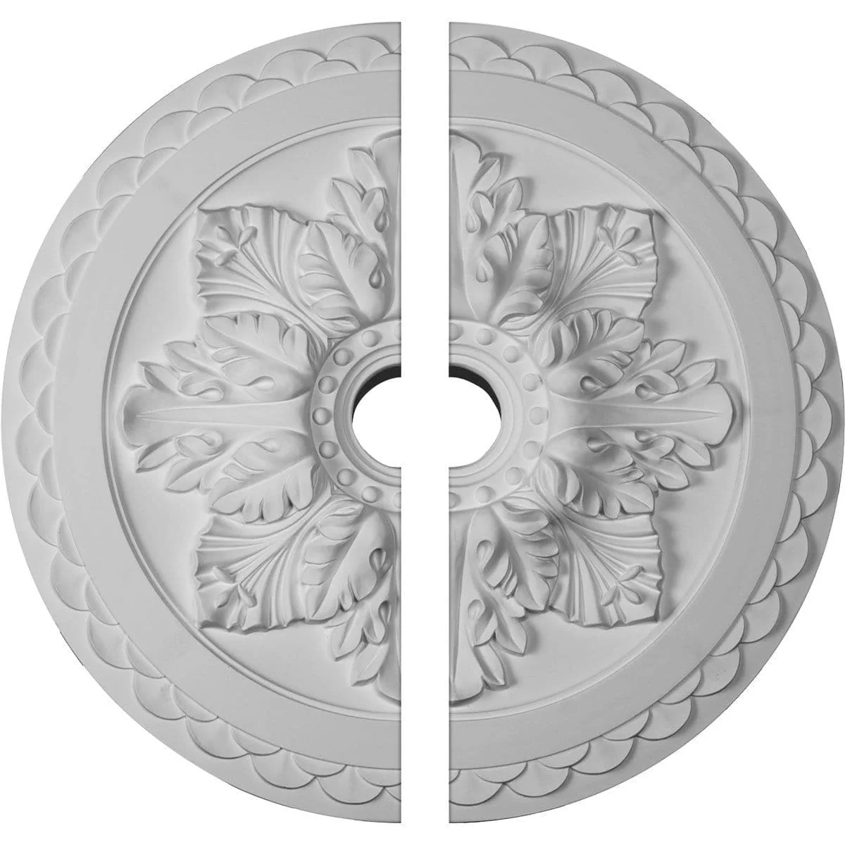Deluxe Ceiling Medallion, Two Piece (Fits Canopies up to 4")23 5/8"OD x 3"ID x 2"P
