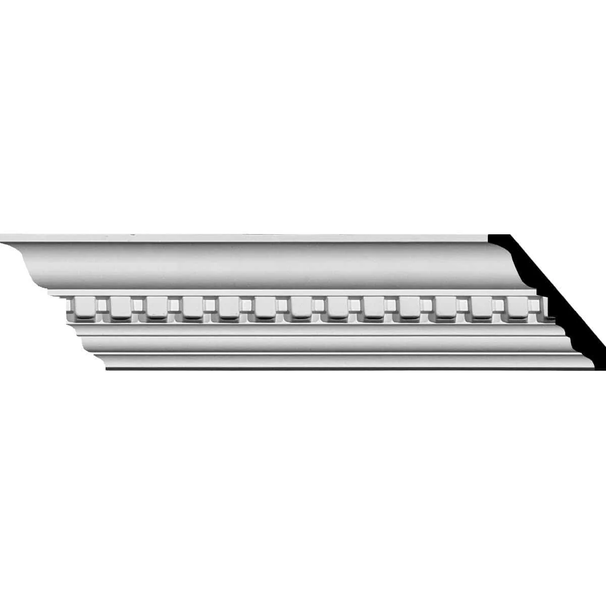 Dentil Crown Moulding, 2 3/4"H x 2 3/4"P x 3 7/8"F x 94 1/2"L