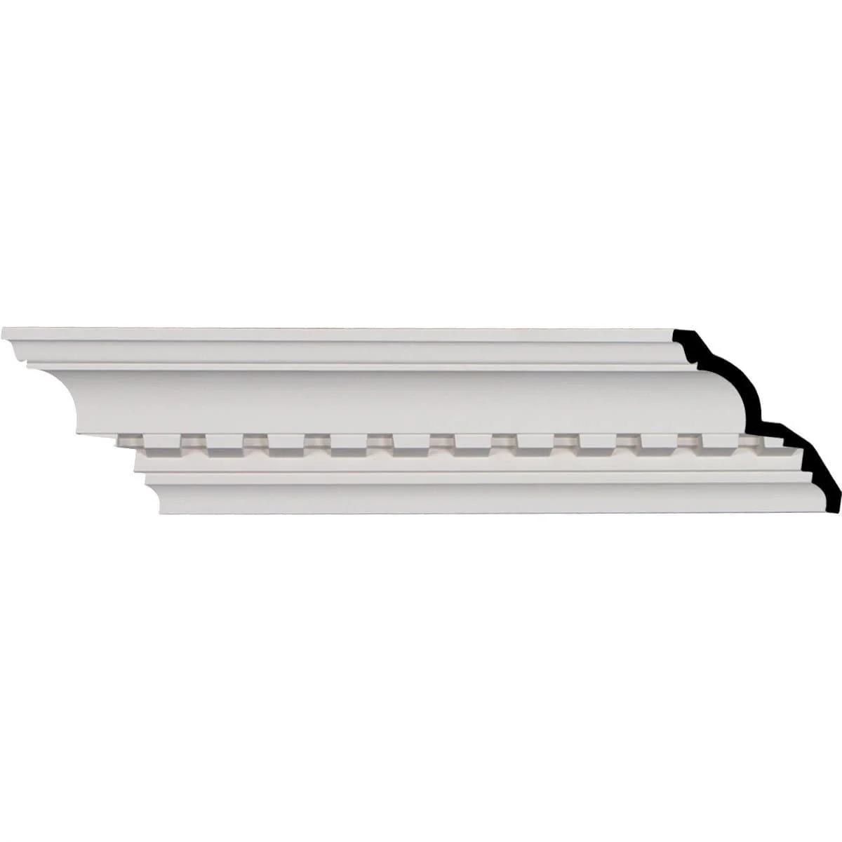 Dentil Crown Moulding, 4 3/4"H x 4 1/8"P x 6 3/8"F x 94 1/2"L