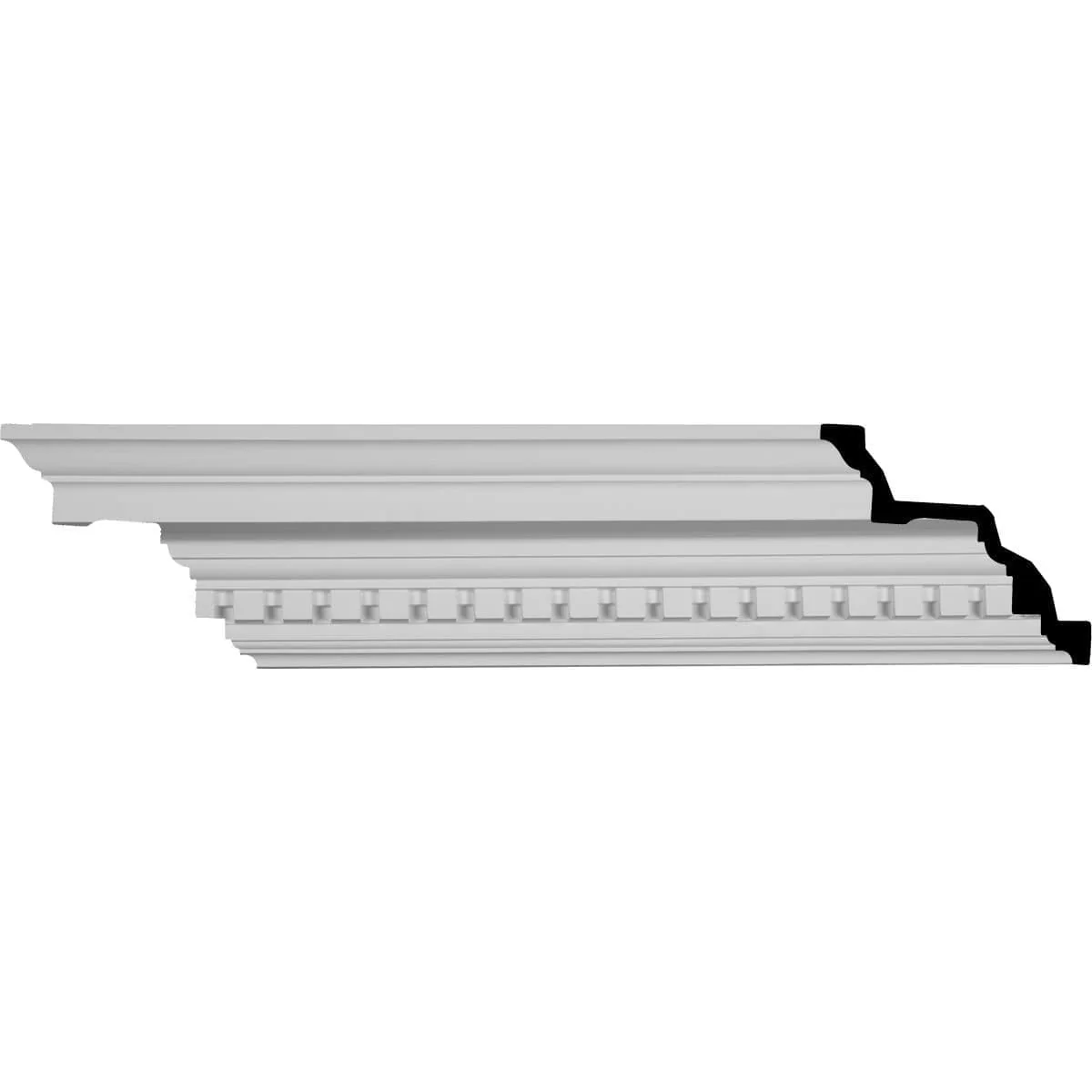 Dentil Crown Moulding, 6 3/8"H x 7 3/4"P x 9 7/8"F x 94 1/2"L
