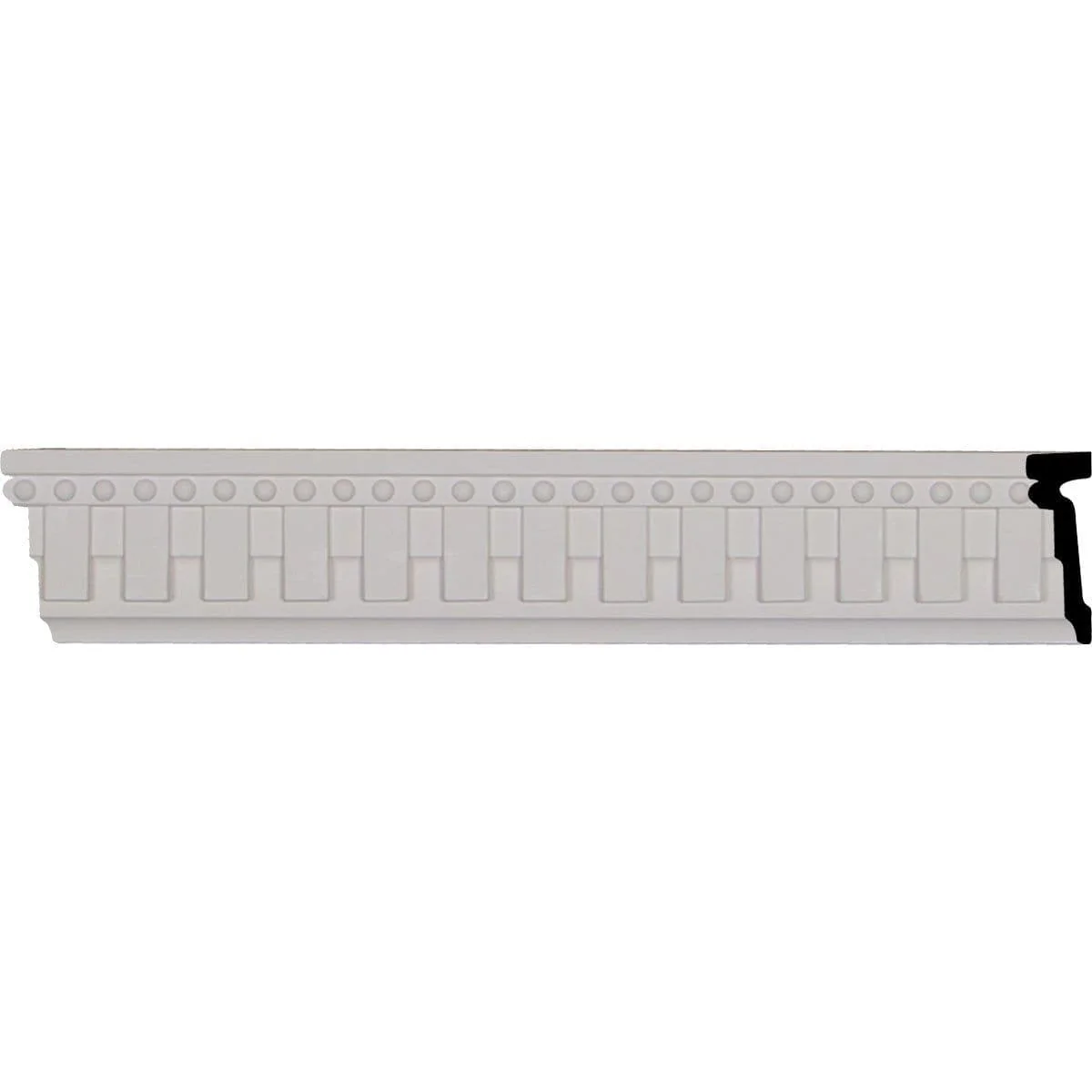 Dentil with Bead Chair Rail (1 1/4" Repeat), 3 1/8"H x 1"D x 94 1/2"L