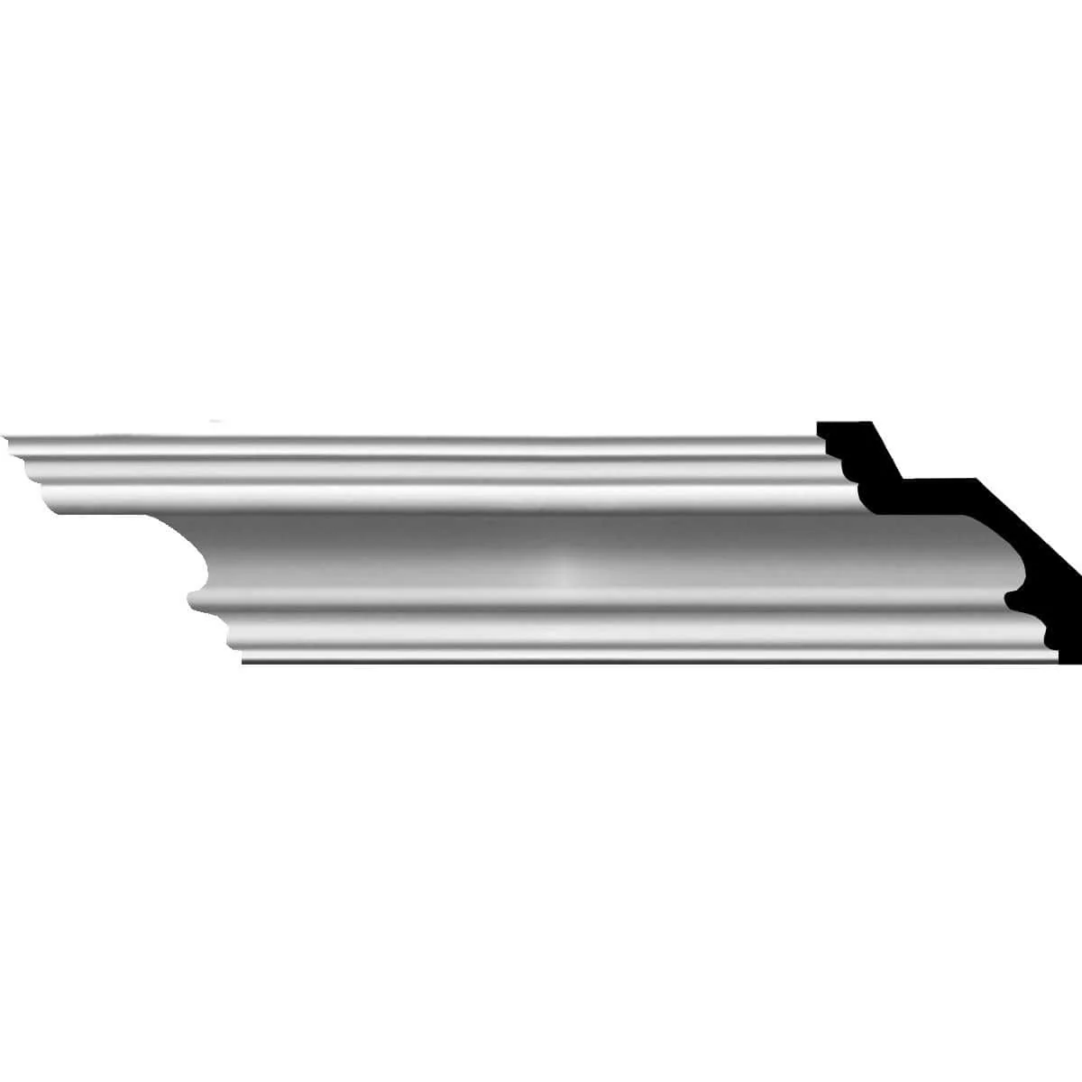 Devon Smooth Crown Moulding, 3 3/8"H x 4 3/4"P x 5 7/8"F x 94 1/2"L