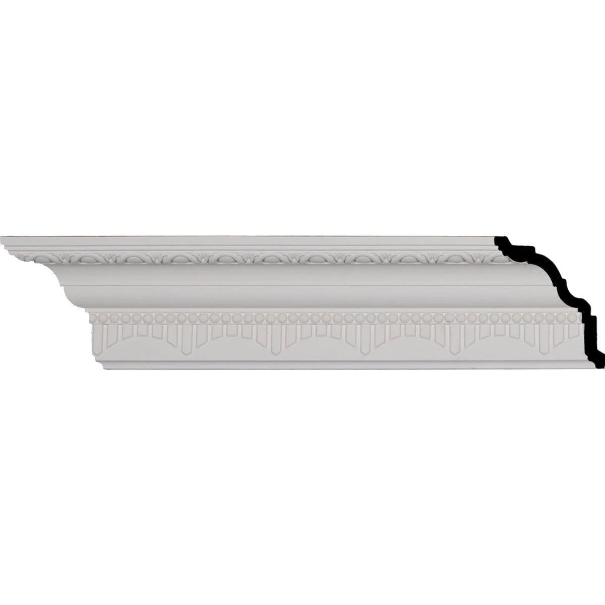 Dijon Crown Moulding, 4 1/8"H x 4"P x 5 1/2"F x 94 1/2"L, (3 3/8" Repeat)