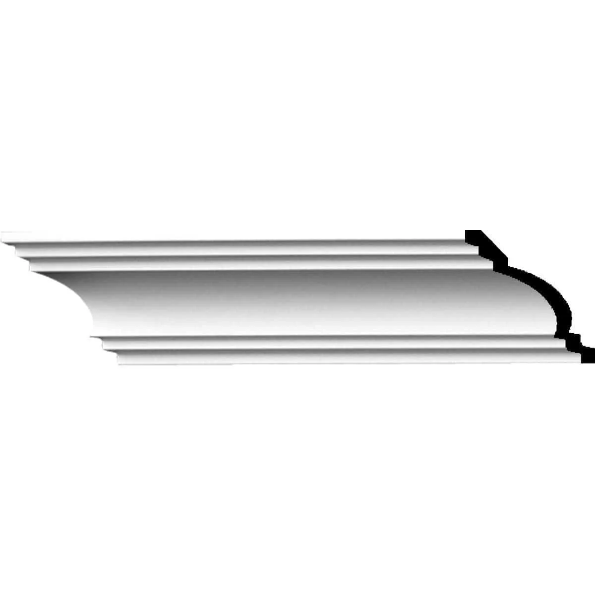 Dublin Smooth Crown Moulding, 2 3/4"H x 2 3/4"P x 3 7/8"F x 94 1/2"L