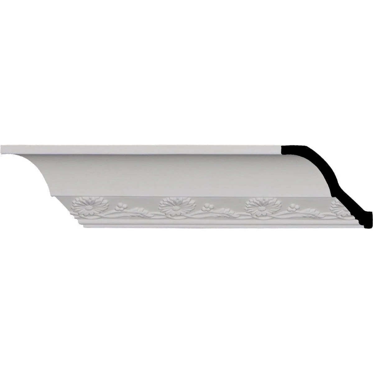 Dylan Spring Crown Moulding, 2 5/8"H x 3 1/8"P x 3 7/8"F x 94 1/2"L, (3" Repeat)
