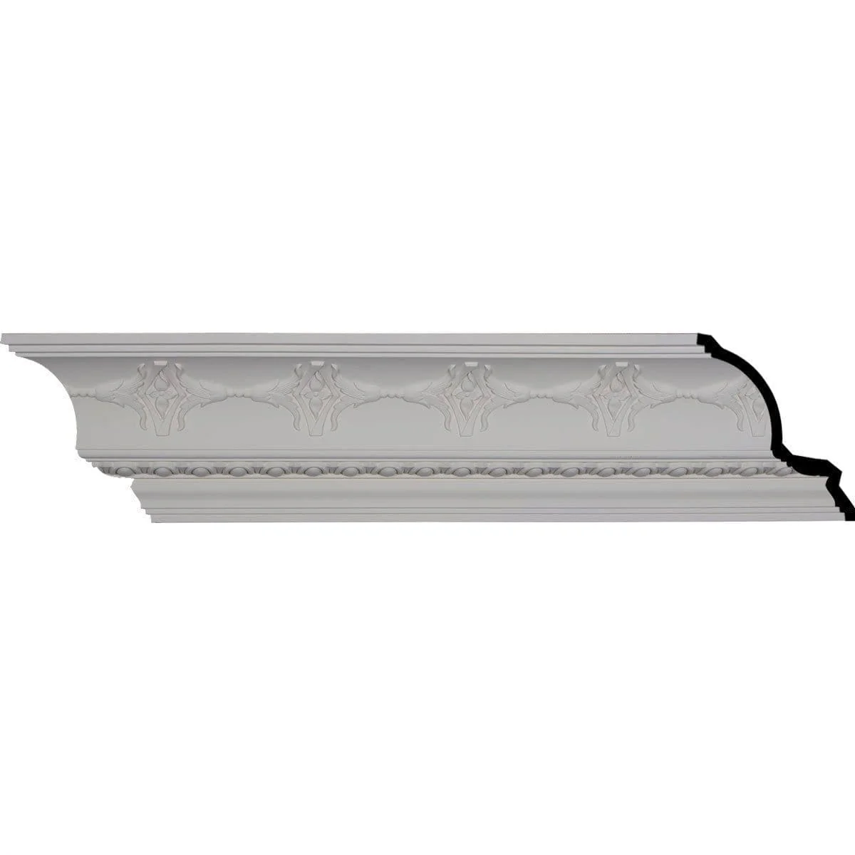 Egg and Dart Crown Moulding, 6 1/4"H x 7"P x 9 3/8"F x 94 1/2"L
