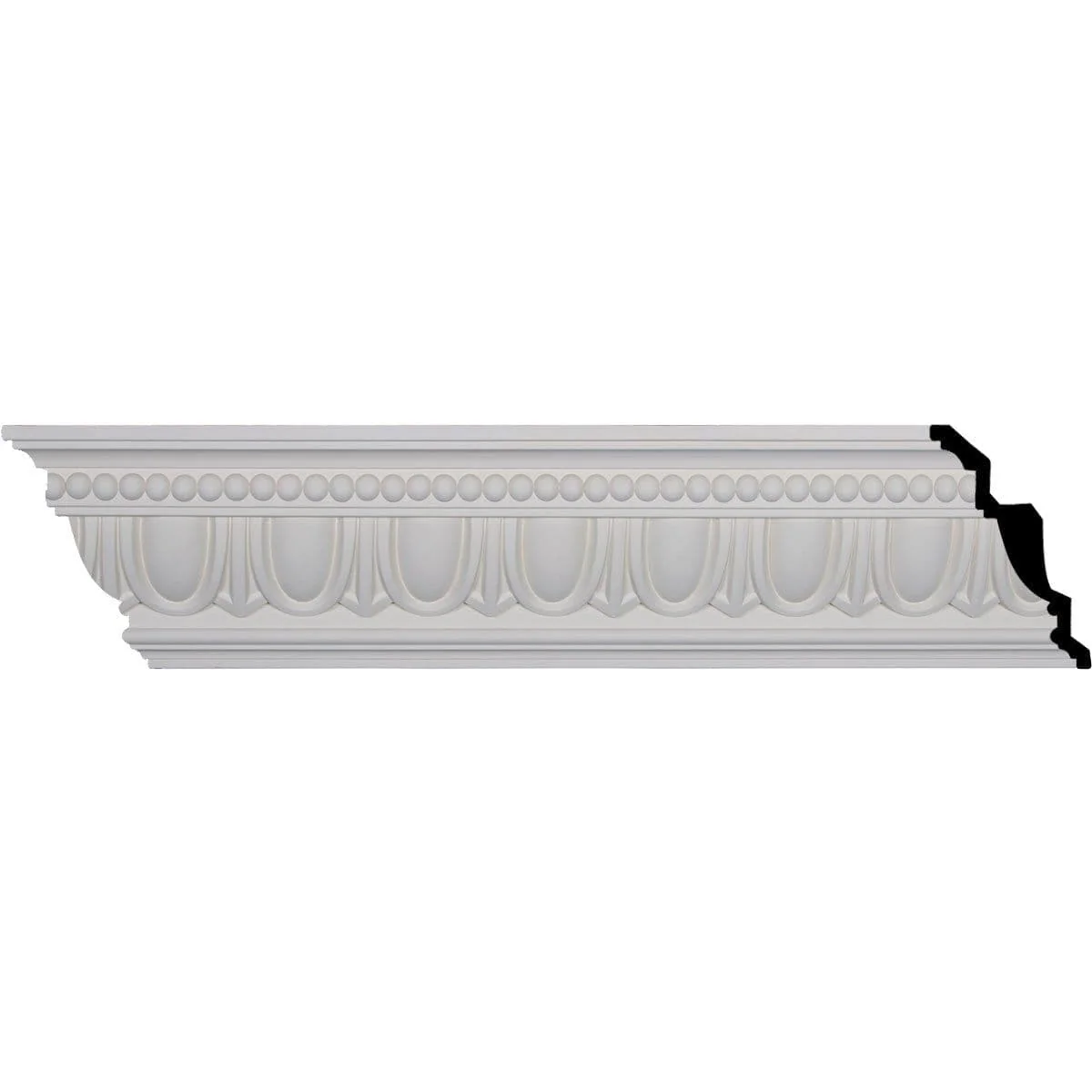Egg and Dart Crown Moulding, 7 1/4"H x 5"P x 8 3/4"F x 94 1/2"L