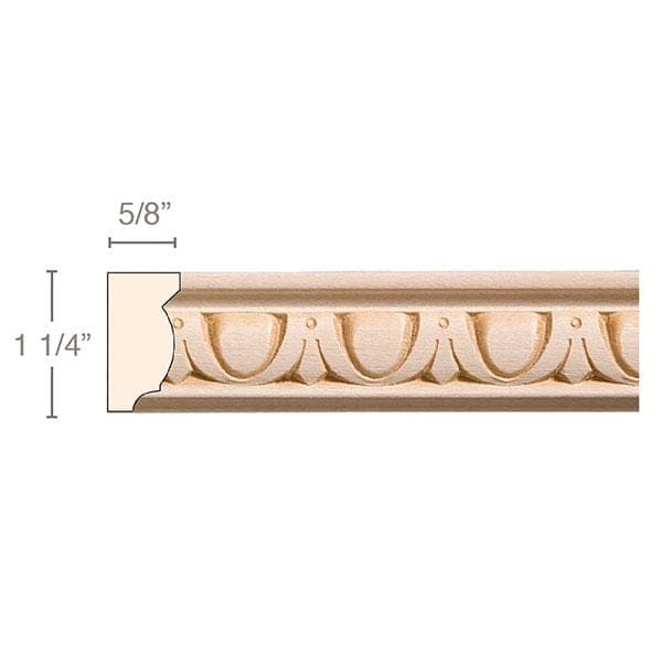 Egg & Dart, 1 1/4"w x 5/8"d