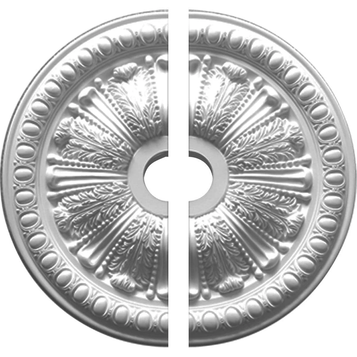 Egg & Dart Ceiling Medallion, Two Piece (Fits Canopies up to 6 3/4")27 7/8"OD x 3 7/8"ID x 2 1/2"P