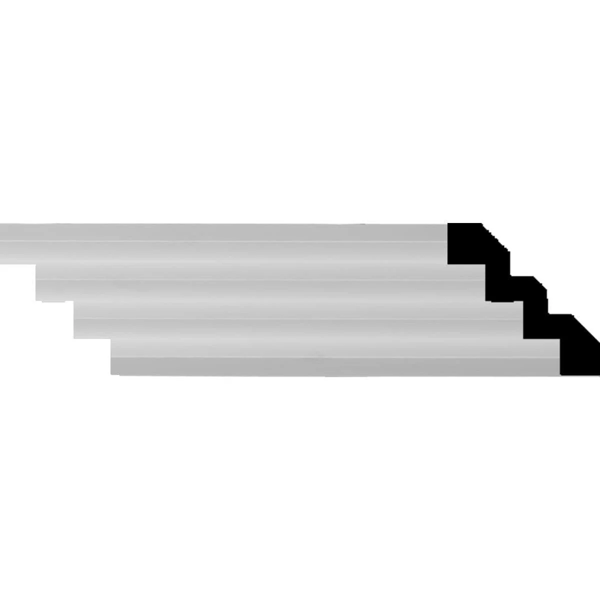 Eris Step Crown Moulding, 4 1/4"H x 4 1/4"P x 6"F x 94 1/2"L